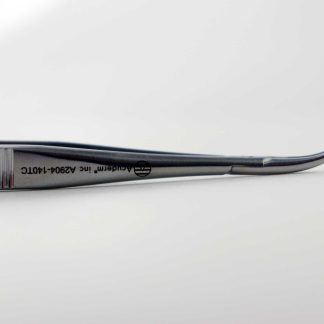 Castroviejo NH, 4 3/4", 12cm Curved & Serrated, TC, close-up